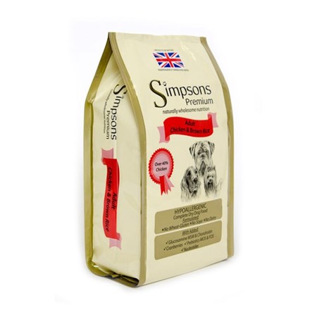 simpsons premium adult pollo e riso integrale 2 kg cane