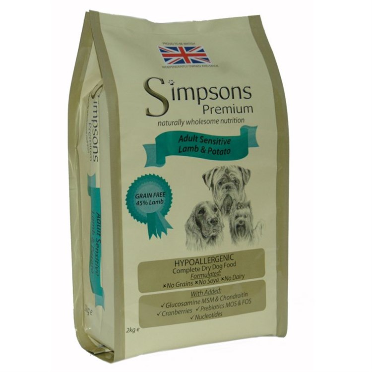 Simpsons Premium Adult Sensitive Agnello e Patate 12 kg Cane DANN
