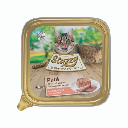 stuzzy cat pate salmone 100 gr vaschetta per gatti