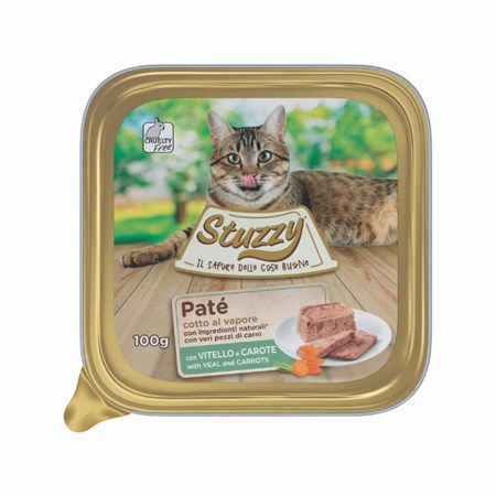 stuzzy cat pate vitello carote 100 gr vaschetta per gatti