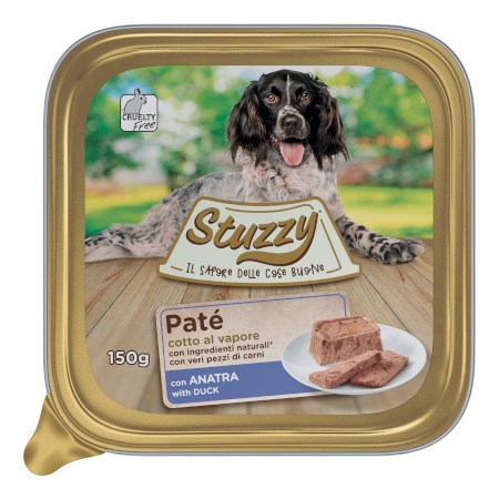 stuzzy dog pate anatra 150 gr cibo in vaschetta per cani