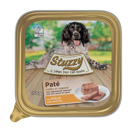 stuzzy dog pate pollo 150 gr cibo in vaschetta per cani