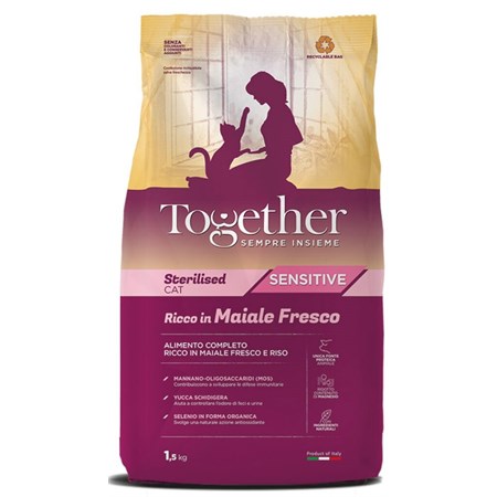 together cat adult sterilised ricco in maiale fresco 20 kg gatto