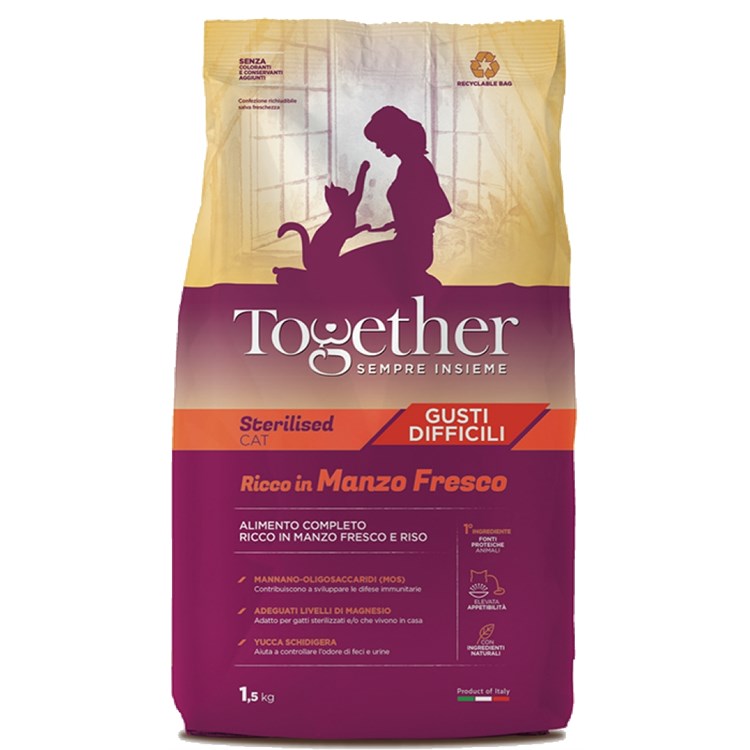 Together Cat Adult Sterilised Ricco in Manzo Fresco 20 Kg Gatto