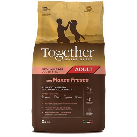 together dog adult manzo medium large 12 kg cane