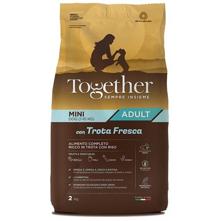 together dog adult mini con trota fresco 7 kg cane