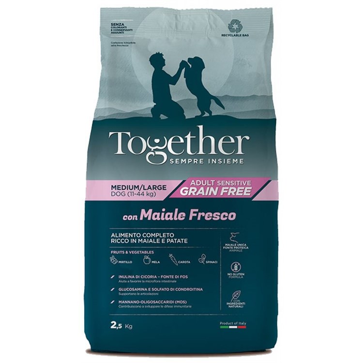 Together Dog Sensitive Maiale e Patate Medium Large 12 kg Cane