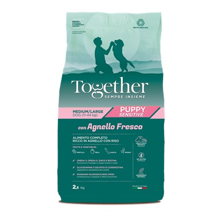 together puppy medium large sensitive agnello 12 kg cani