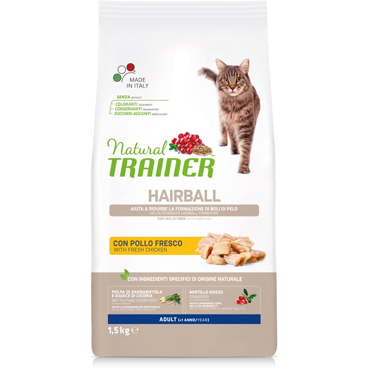 Trainer Hairball Control Solution Con Pollo 1,5 Kg Per Gatti