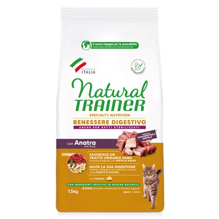 trainer sensitive solution monoproteico anatra 1 5 kg per gatti