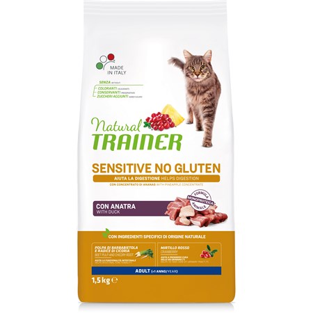 trainer sensitive solution monoproteico anatra 1 5 kg per gatti
