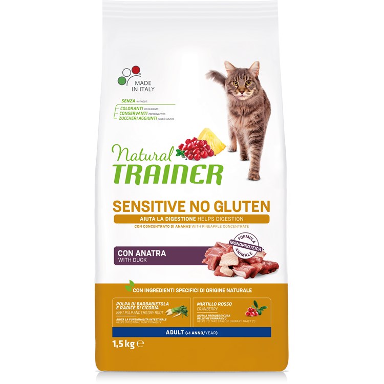 Trainer Sensitive Solution Monoproteico Anatra 1,5 kg Per Gatti