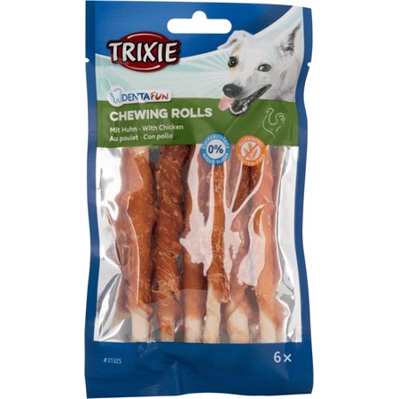 Trixie DENTAfun 6 Rolls Bastoncini con Pollo da 12 cm 70gr in Cani