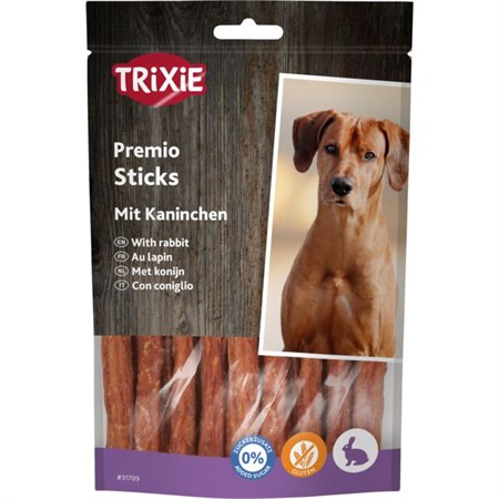 trixie premio stick coniglio 100gr snack per cani