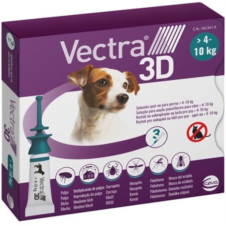 vectra 3d verde spot on da 4 a 10 kg 3 pipette per cani