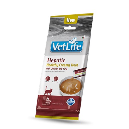 vetlife cat hepatic creamy treat pollo e tonno 60 gr