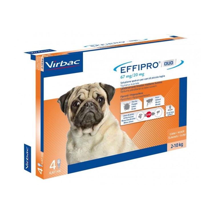 Virbac Effipro Duo Spot-on 2 - 10 kg 4 Pipette Cane
