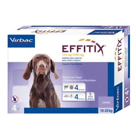 virbac effitix cane spot on 10 20 kg 4 pipette 2 2 ml