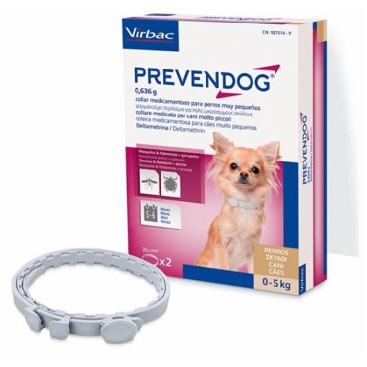 Virbac Prevendog 2 Collari Antiparassitario 35 cm Per Cani 0 - 5 kg
